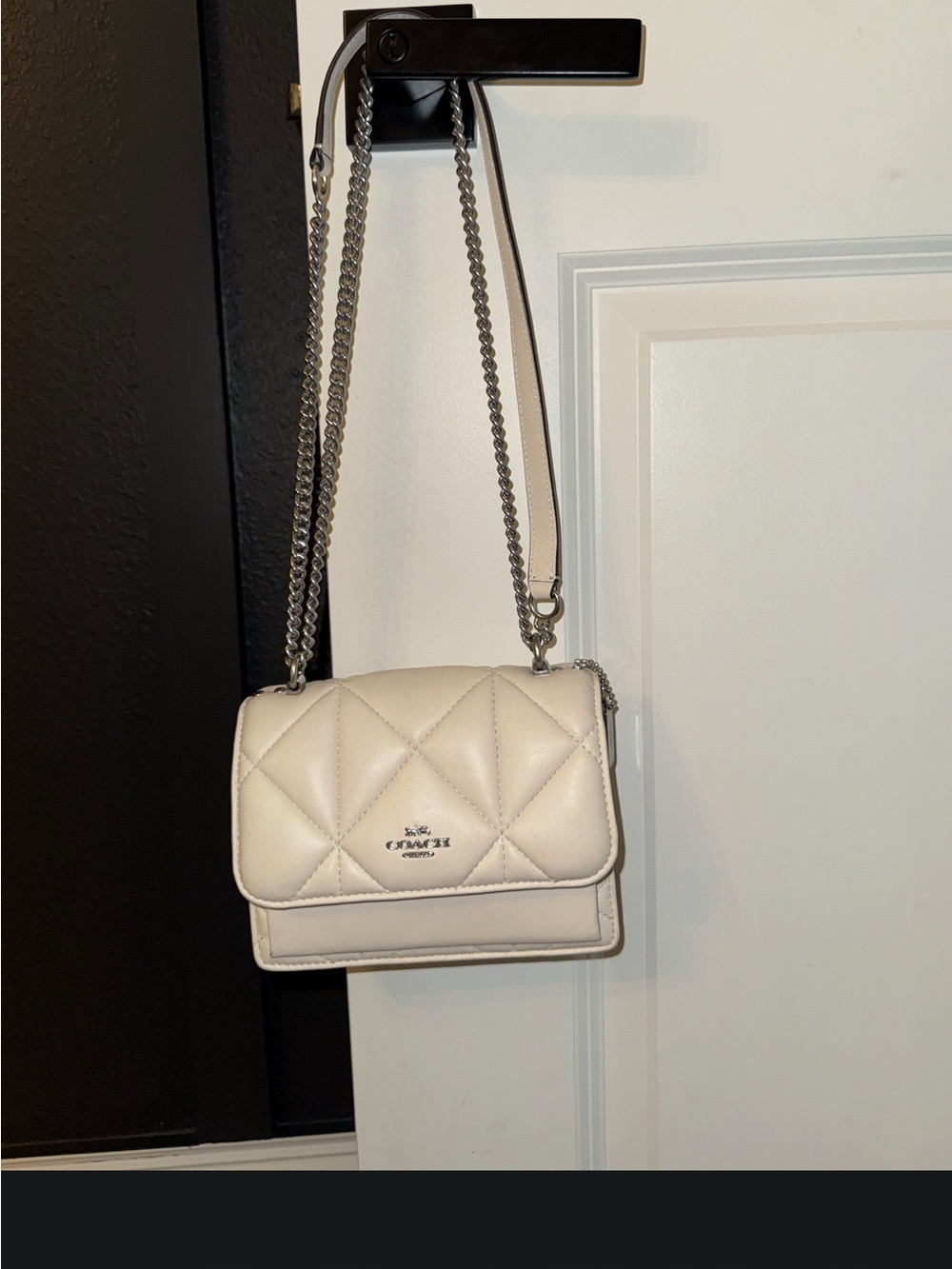 Coach Mini Klare Puffy Quilted Crossbody Silver Chalk CJ526